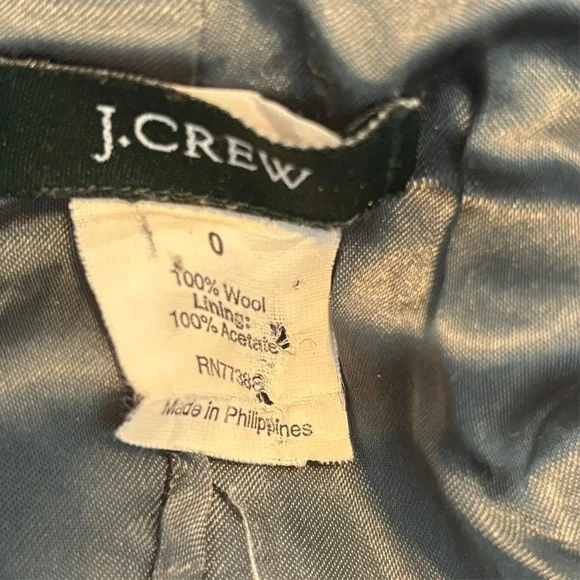 J CREW Jacket 100% Wool Ruffles‎ Preppy Black Academia Womens Sz 0 XS/Small - Picture 9 of 11